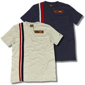 View Item Merc London Retro Mod Racing Stripe Crew Neck T Shirt